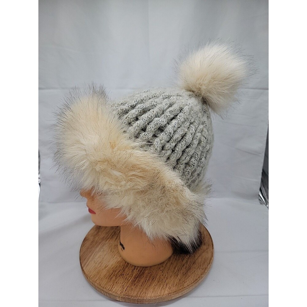 Arianna By Howards Knit Winter Hat Grey/Cream One Size